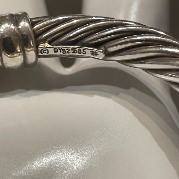 LADIES DAVID YURMAN 14KT GOLD, STERLING SILVER METRO BRACELET 56.2 GRAMS - Picture 3 of 6